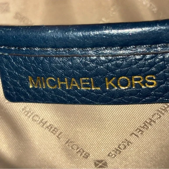 Michael Kors Abbey Backpack Medium Navy Blue Leather Studded *READ - Picture 13 of 14